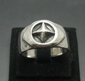 Stylish Genuine Sterling Silver Men's Ring Cross Stamped Solid 925 Handmade - Picture 1 of 5