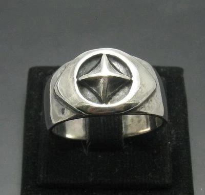 Stylish Genuine Sterling Silver Men's Ring Cross Stamped Solid 925 Handmade - Image 1 of 4