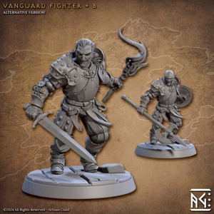 Vanguard Fighter B - Artisan Guild Fantasy Dungeons and Dragons Miniature - Picture 1 of 2