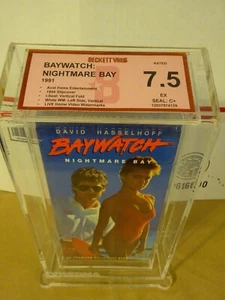 Sealed 1991 Baywatch Nightmare Bay VHS Beckett Graded 7.5 EX C+ Seal - Picture 1 of 8