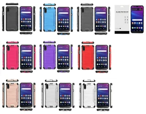 Slim Brushed Hybrid Case Phone Cover For TCL A2X A2 X A508DL + Tempered Glass - Picture 1 of 10