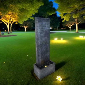 Solarbetriebenes Wasserspiel LED großer Brunnen Außen Garten Brunnen Deko - Bild 1 von 2