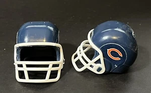 2 Vintage NFL Checkers Replacement Chicago Bears Plastic Helmets Parts Only - Picture 1 of 4