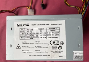 alimentatore ATX 450W 230V 6A AC NILOX ventola silenziosa PRO PPFC - Imagen 1 de 5