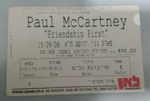 PAUL MCCARTNEY Freundschaft erste ISRAEL TOUR 2008 ISRAELI USED TICKET - Bild 1 von 2
