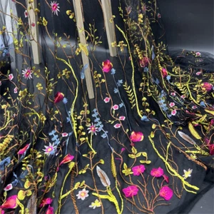 Floral Embroidery Lace Fabric,Multicolor DIY Tulle Fabric for Prom Dress,etc. - Picture 1 of 19