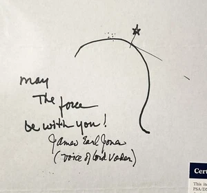 James Earl James Darth Lord Vader STAR WARS Signed Sketch Auto Drawing PSA/DNA - Picture 1 of 2