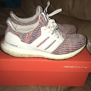 ADIDAS ULTRA BOOST 4.0 WHITE MULTICOLOR RAINBOW LBGTQ PRIDE CM8111 SZ 8 Shoes - Picture 1 of 12
