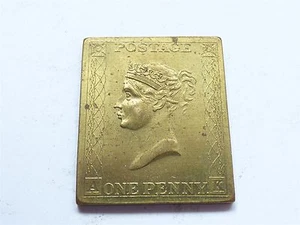 Postage One Penny Victoria Franklin Mint 1971 London Brass? Stamp (myrefn46B) - Picture 1 of 4