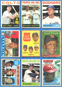 Vintage 1960's  Lot of 9 Cards HOF - Willie Mays, Hank Aaron, Brooks, Koufax