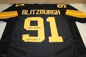 PITTSBURGH STEELERS DICK LEBEAU SIGNED HOME BLACK RUSH JERSEY HOF 2010 BECKETT - Picture 1 of 3