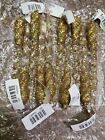 10 Vintage Icicle Ornimant (plastic) Gold And Silver Glitter Sparkles