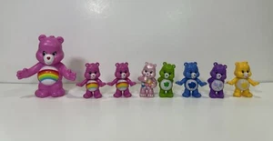 Vintage Pflege Bär Figuren Vinyl Kunststoff Menge 8 Kuchen Topper Spielzeug TCFC - Bild 1 von 11