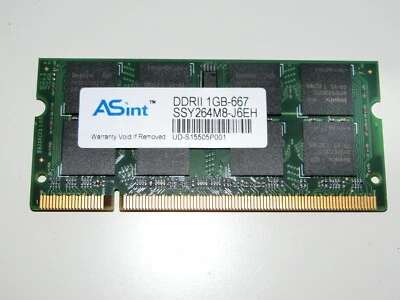 RAM SO-DIMM SODIMM ASint DDR2 DDRII  1GB667 mod SSY264M8-J6EH  Notebook Laptop  - Immagine 1 di 3