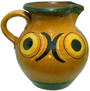 JARRA DE CERÁMICA DE TERRACOTA ESMALTADA ITALIANA DE COLECCIÓN MEDIADOS DEL SIGLO 20 CON MOTIVO DE BÚHO - Imagen 1 de 14