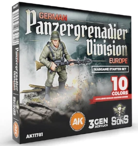 AK Interactive #AKI-11781 Wargame Starter Set - Set vernici granatiere tedesco - Foto 1 di 6