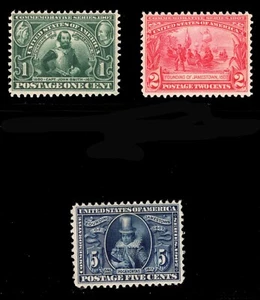 MOMEN: US-BRIEFMARKEN #328-330 NEUWERTIG OG 2LH/1NH (1c) Sehr guter Zustand #82437* - Bild 1 von 2