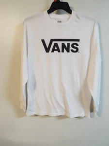 Vans T-Shirt Langarm Logo WEISS Gr. M Neu 100% Baumwolle - Bild 1 von 2