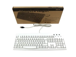 SOLIDTEK ACK-260UA GR GERMAN AUSTRIAN SLIM USB WIRED KEYBOARD IVORY K60310213003 - Picture 1 of 3