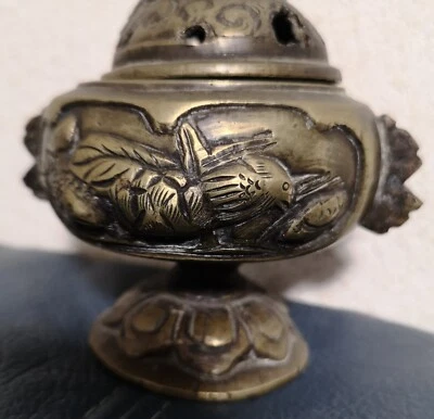 RARO ALTAR BUDISTA JAPONÉS KORO 香炉 QUEMADOR DE INCIENSO ORO Foto 1 de 4