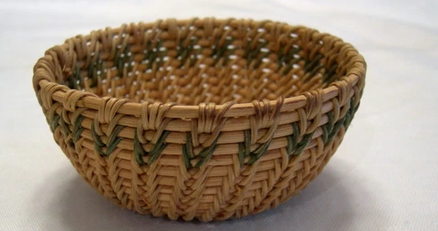 THE BOYD'S COLLECTION Miniature Round Tightly Woven Round Basket Original Sticke Cover
