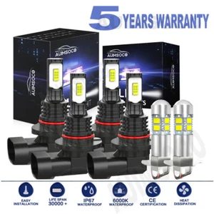 Xenon White LED Headlight Fog Light Bulbs Kit For GMC K3500 Sierra Cab 1990-1998 - Picture 1 of 18
