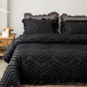Tufted Duvet Cover Queen Sets, Soft and Breathable Comforter Cover with Zippe... - Picture 1 of 8