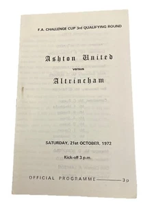 ASHTON UNITED V ALTRINCHAM - FA CUP 3RD QUALIFYING RD - 21/10/1972 - Picture 1 of 1