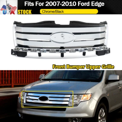 For Ford Edge 2007-2010 Front Bumper Grille Upper Grill Assembly Chrome Plastic Foto 1 de 4