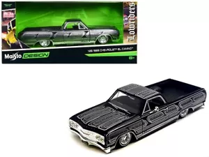 MAISTO 1:25 1965 CHEVROLET EL CAMINO LOWRIDERS GRAFICA METALLICA NERO E ARGENTO! - Foto 1 di 1