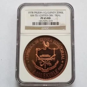 Prueba Eq. 1978 GUINEA, KM-TS1 COBRE ANVERSO TRIAL STRIKE 2000 EKUELE, PF 65 RD - Imagen 1 de 5