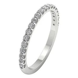 SI1 G 0.55 Ct Genuine Diamond Anniversary Stackable Ring 14K White Gold 2.30 mm - Picture 1 of 8