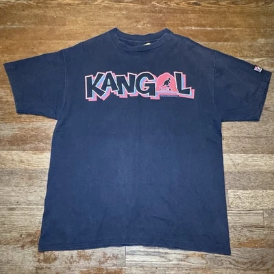Camiseta De Colección Y2K Kangol Logo Cuello Redondo Camiseta Grunge Hip Hop Talla L Negra Foto 1 de 4