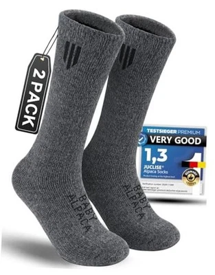 Alpaca Wool Heavyweight Thermal Boot Socks Hunting Hiking Medium Charcoal Gray - Image 1 of 4