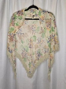 VINTAGE Jody T  shawl wrap lightweight romantic beach vacation cottagecore - Picture 1 of 5