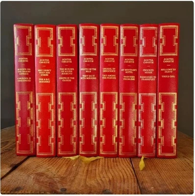 Vintage Agatha Christie Heron Book Bundle x 8, Decorative Faux Leather Bindings - Image 1 of 4