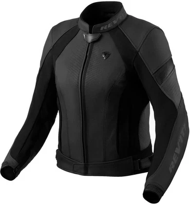 Rev'It Xena 4 Womens Leather Motorcycle Jacket Black/Anthracite 38 EUR - Image 1 of 2