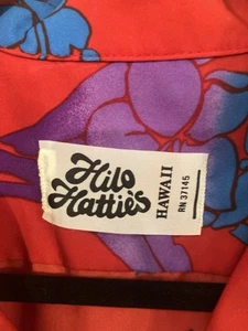 Vintage 70’s Hilo Hattie Red Floral Men’s Hawaiian Aloha Shirt L - Picture 1 of 17