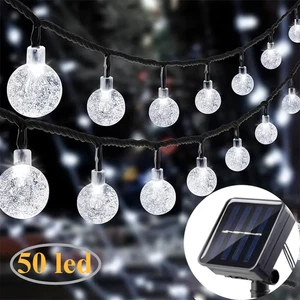 Cadena de luces LED de 23 pies para exteriores con energía solar para patio patio porche decoración de fiestas - Imagen 1 de 14