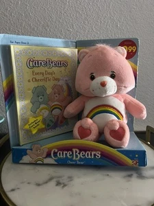Vintage Care Bears ‘Cheer Bear’ Rainbow Pink Plush Book New - Picture 1 of 3