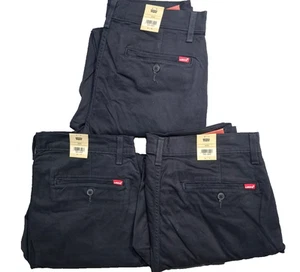 Levis Mens XX Chino Standard Taper Stretch Black Trouser W32 34 36 - Picture 1 of 7