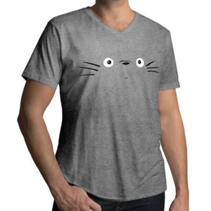 Totoro Face Cute Funny Classic Ghibli Anime Tee T-Shirt Vneck Custom My Neighbor - Picture 1 of 11