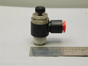 2 SMC AS2201F-02-07 Elbow Type Pneumatic Speed Controller 1/4" NPT to 1/4" Tube - Picture 1 of 1