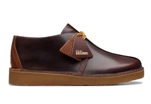 NEW Men CLARKS ORIGINALS DESERT TREK Burgundy Hiker LEATHER "BANKROBBER" Shoes - Picture 1 of 7