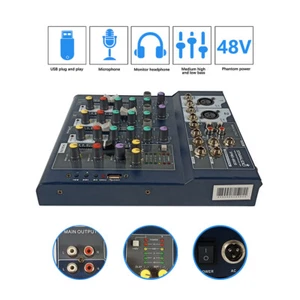 Mezclador de audio USB profesional de 4 canales sistema de sonido consola de mezcla de club de karaoke - Imagen 1 de 12