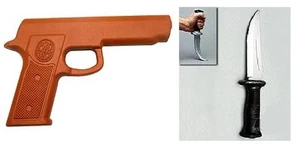 Rubber Gun and Boot Knife Set - Martial Arts Training Defense, Police Practice - Picture 1 of 1