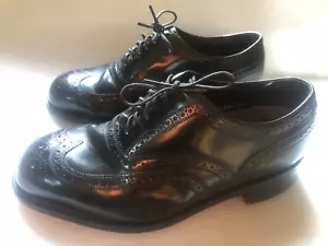 👞 Lexington Mens Shoes Black Lace Wingtip Soft Leather 8 EEE 17066-01 👞 - Picture 1 of 21