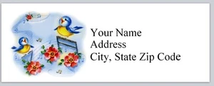 Personalized Address Labels Blue Birds Singing (BX 91) - Picture 1 of 3