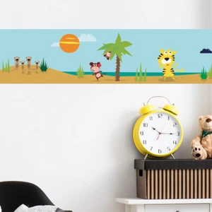 Wandkings Bordüre "Safari" selbstklebend Kinderzimmer Mädchen Junge - Bild 1 von 3