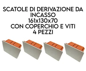CASSETTE DI DERIVAZIONE DA INCASSO MURO 161x130x70 mm CONFEZIONE DA 4 PEZZI - Imagen 1 de 1